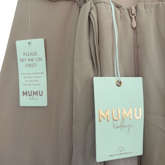 NWT Show Me Your Mumu Jenn Maxi Dress in Blush PInk V Neck Chiffon Size Small - Picture 5 of 7